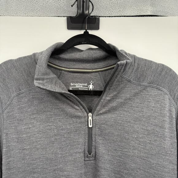 Smartwool Pullover Womens XL Gray Merino 250 Quarter Zip Base Layer Long Sleeve - Picture 2 of 9